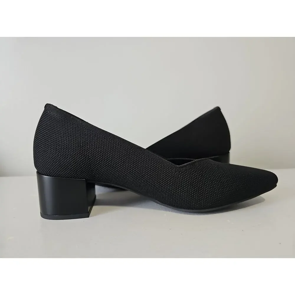 Vivaia Megan Square Toe Block Heel Pumps Womens 39.5 Black - Picture 11 of 16